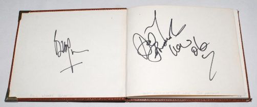 Sporting and entertainment signatures. Brown autograph album comprising over eighty signatures