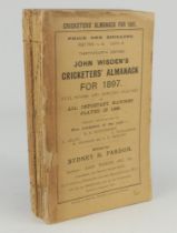 Wisden Cricketers’ Almanack 1897. 34th edition. Original paper wrappers. Breaking to spine block,