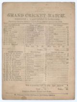 ‘Grand Cricket Match. Yorkshire [Players] v. 16 Gentlemen of Yorkshire’ 1883. Early original