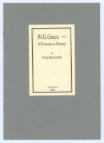‘W.G. Grace- A Footnote to History’. Irving Rosenwater. Printed for private circulation, London,