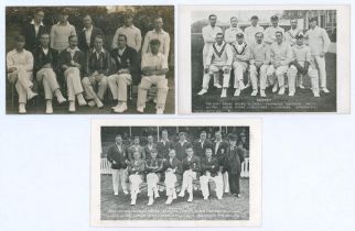 Surrey C.C.C. team postcards 1922-1925. Three early mono postcards for Surrey teams depicted