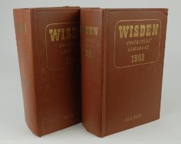 Wisden Cricketers’ Almanack 1962 and 1963. Original hardback editions. The 1962 edition with bump to