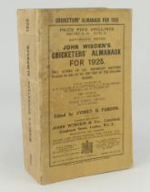 Wisden Cricketers’ Almanack 1925. 62nd edition. Original paper wrappers. Minor soiling to