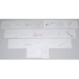 New Zealand cricketers 1950s- 2000s. Twenty four white cards, each individually signed by a New