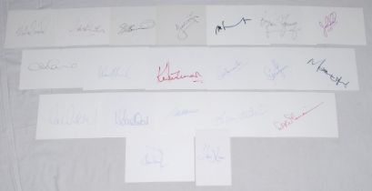 New Zealand cricketers 1950s- 2000s. Twenty four white cards, each individually signed by a New