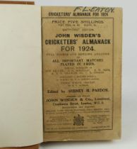 Wisden Cricketers’ Almanack 1924. 61st edition. Original paper wrappers, bound in light brown