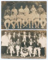 Northamptonshire C.C.C. 1922 and 1926. Two early mono real photograph postcards of