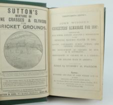 Wisden Cricketers’ Almanack 1892. 29th edition. Bound in dark green boards, lacking original paper