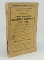 Wisden Cricketers’ Almanack 1918. 55th edition. Original paper wrappers. Slight age toning to