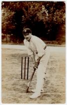 Joseph ‘Joe’ Vine. Sussex & England 1896-1922. Excellent sepia real photograph postcard of Vine in