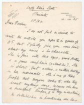 Lord Henry Francis Montagu-Douglas Scott. Four page handwritten letter from Scott to ‘Parker’, dated