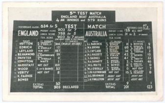 Selfridge & Co. England v Australia 1938. ‘Souvenir of an Historic Occasion’. A rarely seen mono