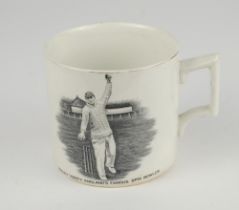 Hedley Verity. Yorkshire & England, 1930-39. W. Ellis of Bramley commemorative mug for ‚ÄòHedley