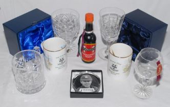 Worcestershire C.C.C. Selection of glassware, photographs, prints, ceramics and mementos from the