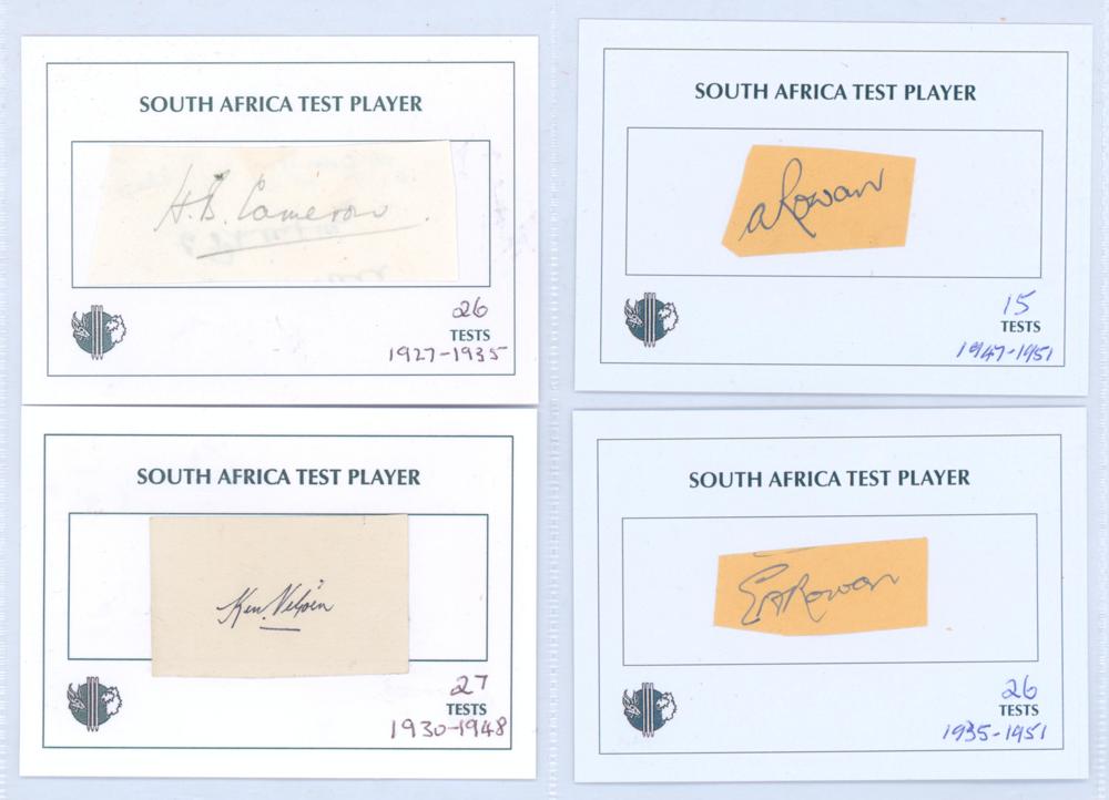 South Africa Test Players 1927-1951. Eight individual signatures in ink (one in pencil) of players - Image 2 of 2