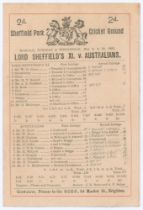 Australia tour to England 1893. ‘Lord Sheffield’s XI. v. Australians’. Early original single sided