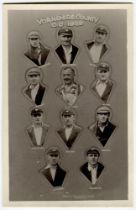 ‘Yorkshire County C.C. 1925’. Real photograph postcard of the Yorkshire team of 1925 in cameo images