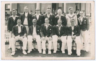 Warwickshire C.C.C. 1939. Original mono real photograph plain back postcard of the 1939 Warwickshire