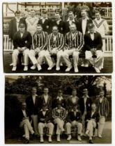 Worcestershire 1920’s. Two real photograph postcards of two Worcestershire teams, standing and