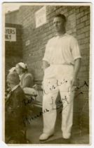 Maurice Leyland. Yorkshire & England 1920-1947. Mono real photograph candid postcard of Leyland