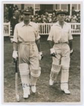 Australia tour to England 1934. Large original sepia press photograph of Bill Woodfull and Bill