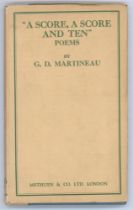 ‘A Score, A Score and Ten. Poems’. G.D. Martineau. London 1927. Original hardback with very good