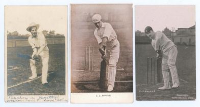 Cuthbert James Burnup. Cambridge University & Kent 1895-1907. Sepia real photograph postcard of