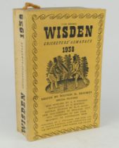 Wisden Cricketers’ Almanack 1938. 75th edition. Original cloth covers. Slight bowing to spine, minor