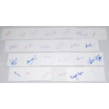 South Africa cricketers 1960s- 2000s. Twenty seven white cards, each individually signed by a