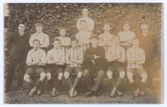 Exeter City F.C. 1909/10. Early original mono real photograph postcard of the Exeter City team