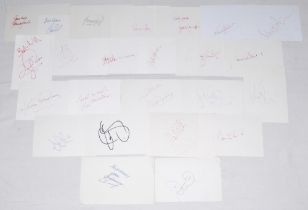 Manchester United 1950s-2000s. Fifty five plain white cards, each individually signed in ink by a