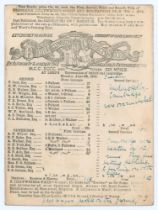 Oxford v Cambridge Varsity match 1865. Original early single sided scorecard for the match played at