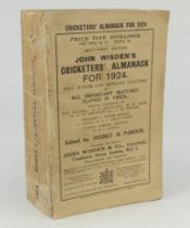 Wisden Cricketers’ Almanack 1924. 61st edition. Original paper wrappers. Slight discolouration to