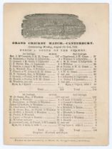 ‘Grand Cricket Match- Canterbury. North [of the Thames] v. South of the Thames’ 1868. Early original