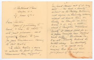 Charles Aubrey Smith. Cambridge University, Sussex & England, 1882-1896. Three page handwritten