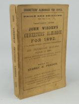 Wisden Cricketers’ Almanack 1892. 29th edition. Original wrappers. Light soiling to wrappers and