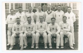 Hampshire C.C.C. 1937. Original mono real photograph plain back postcard of the 1937 Hampshire