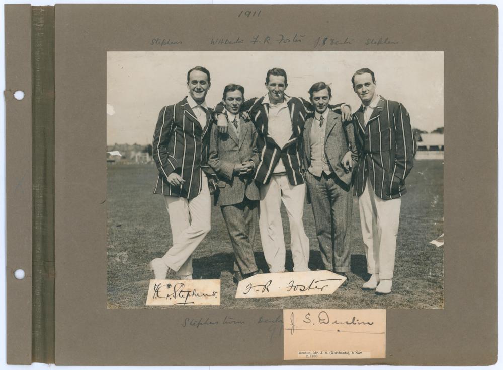 ‘Sussex 1911’. Early mono photograph of Ernest ‘Tim’ Killick and George Cox walking out to bat for - Image 3 of 4