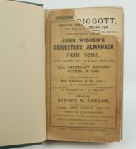 Wisden Cricketers’ Almanack 1897 and 1898. 34th & 35th editions. Bound in dark green boards, with