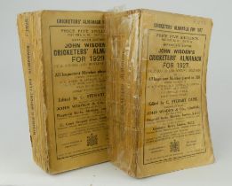 Wisden Cricketers’ Almanack 1927 and 1929. 64th & 66th editions. Original paper wrappers. Both