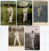 George Herbert Hirst. Yorkshire & England 1891-1929. Five postcards of Arnold, two colour, two