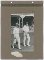 Gentlemen v Players, Scarborough 1913. Three early mono photographs laid back to back on two