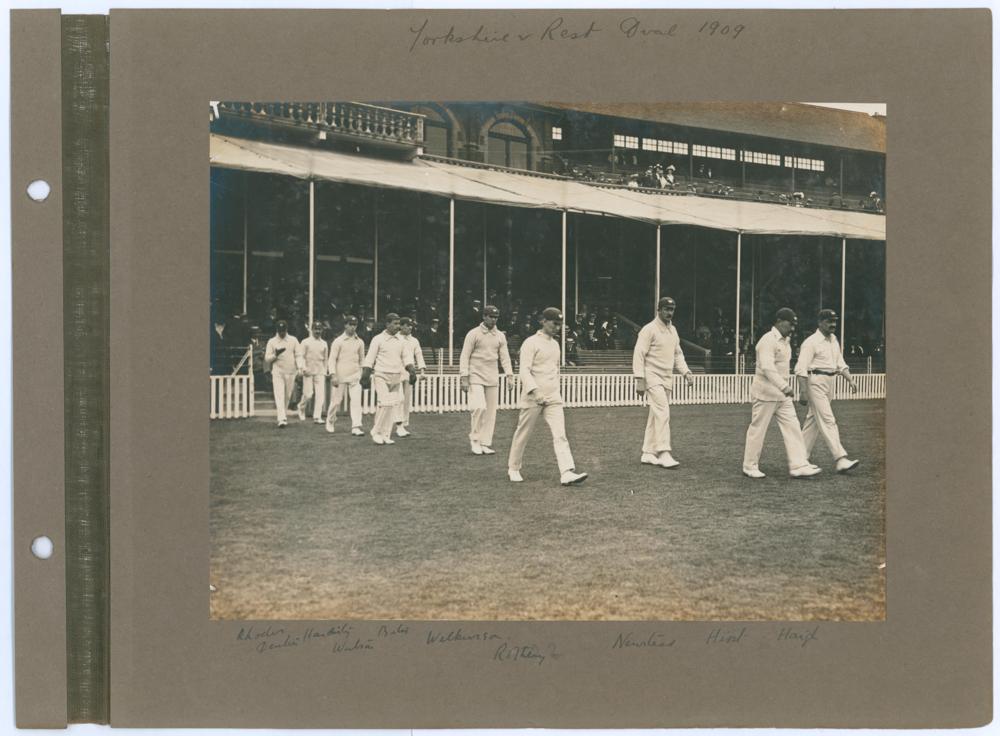 Yorkshire 1908 & 1909. Five early original sepia photographs featuring Yorkshire players at - Image 4 of 6