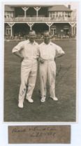 ‘Peach & Sandham’ 1929. Original sepia real photograph plain back postcard of Alan Peach and Andy