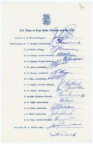 New Zealand tours to India, Pakistan & England 1965, and to England 1973. Two official autograph