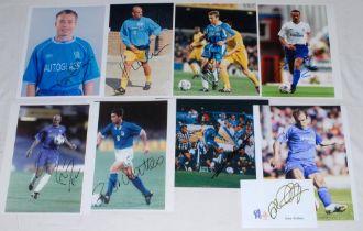 Chelsea F.C. Eight colour press photographs of Chelsea players, each signed by the featured