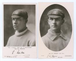 Middlesex C.C.C. ‘Force Bat Series’ advertising postcards c.1911. Two early mono real photograph