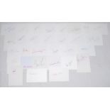England cricketers 1950s- 2000s. Thirty three white cards, each individually signed by an England