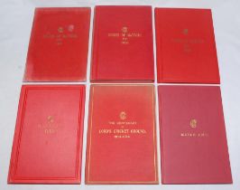 ‘The Centenary of Lord’s Cricket Ground 1814-1914’. Red cloth boards with titles in gilt to cover.