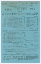 ‘The [Cambridge] University versus Gentlemen of England [A.J. Webbe’s XI]’ 1890. Early original